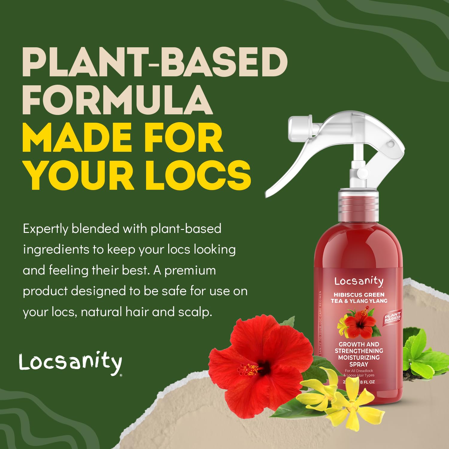 Amazon | ドレッドヘア用育毛スプレー - Locsanity ハイビスカス 緑茶